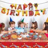 Poqirzan 118PCS Firetruck Birthday Party Decorations Firefighter Party Tableware Set Kids Boys Fire Truck Birthday Party Supplies Fire Truck Plates Napkins Cups Forks Knives Tablecloth Banner Serve 20