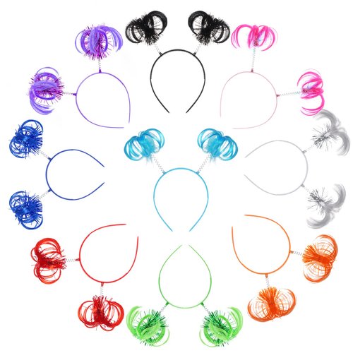 Haakong Ponytail Headband, 9 Colors Tinsel Wrapped Feathers Hairpin, Party Favor Headbands, Party...