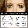 4 PCS Halloween Eye Shadow Stickers Temporary Tattoo, Spider Web Skull Bat Eyeliner Decals Ghost Face Makeup Stickers Tools for Women Girls Waterproof Fake Tattoo Eye Art