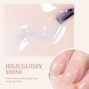 Press On Nails Short, SHOWMORE Nude Sheer Gel Jelly Fake Nails Medium Square Natural Semi-Transparent Glue On Nails False Nails Stick On Nails in 15 Sizes 30 Nail Kit with Glue for Wedding Nails