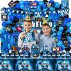KOTLMIGHT 10th Birthday Decorations for Boys, 149Pcs Blue Video Game level 10 Party Supplies for Boy 10th Birthday - Backdrop, Banner, Balloons, Tablecloth, Centerpieces, Hanging Swirls, Wall Signs