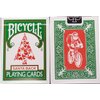 Lot 2 Bicycle Playing Cards Santa Back Decks Red and Green