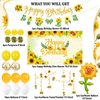 Sunflower Birthday Secorations TSVATE Sunflower Party Decorations with Sunflower Garland, Sunflower Balloons, Sunflower Backdrop, Pompoms, Sunflower Birthday Banner, Party Supplies for Women and Girls