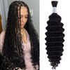 Beidwin 100g 18 Inch Human Braiding Hair for Boho Braids Deep Wave Human Hair Braiding Hair 10A Brazilian Virgin No Weft Hair Extensions for Bohemian Knotless Braids Bulk Human Hair for Braiding