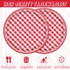ACIYHN 40Pcs Red and White Gingham Party Decorations Disposable Checkered Birthday Plates And Napkins Serves 20 Buffalo Plaid Baby Shower Birthday Party Decorations
