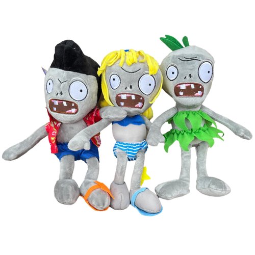 Dyharnsty 3Pcs Plants vs Zombies Plush Toys Zombie Sets,PVZ Stuffed Figure Doll for Children, Great Gifts for Kids and Fans