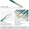 ARTIFY 10 Pieces Paint Brush Set, Intermediate Series, Includes a Carrying Case, Premium Hog Bristle Brushes for Acrylic and Oil Painting (Green - Hog Bristle)