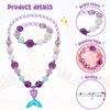Sumind 6 Sets Play Jewelry for Little Girls Princess Necklace Bracelet Set Includes Kid Beaded Necklace Bracelet for Toddler Christmas Birthday Party Favors Cosplay(Heart, Flower Style)