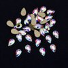 Tisslan 100pcs Crystal AB Foiled Pear Shape Flatback Rhinestone 3 Sizes Mix Nail Art Stones Decorations Jewels for DIY Supplies