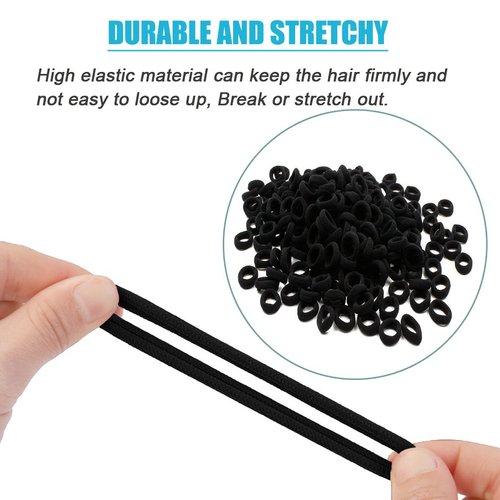 100 PCS Baby Hair Ties, Elastic Hair Bands Small Hair Ties for Girls Rubber Bands Elastic Ponytail Holders (Black)