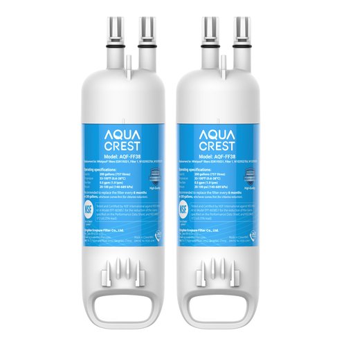 AQUA CREST EDR1RXD1 Replacement for W10295370A, Everydrop® Filter 1, EDR1RXD1B, P8RFWB2L, P4RFWB, Kenmore® 46-9081, 46-9930, Refrigerator Water Filter, 2 Filters
