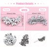 QEEYON 4Pcs Crystal Flower Bridal Hair Clips Rhinestone Hair Clips Silver Bridal Hair Pieces Crystal Headpiece Bridesmaids Bride Wedding Hair Accessories for Women Girls