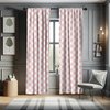 Lunarable Pink Gingham Window Curtains, Print of Diamond Shapes Geometric Elements in Soft Rosy Tones, Lightweight Decor 2-Panel Set with Rod Pocket, Pair of - 28" x 84", Blush Pale Salmon