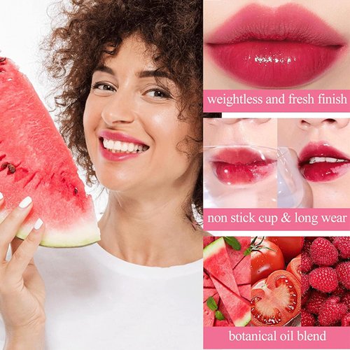 Bekoeen 4PCS Lip Stain,FAFAMOON Long Lasting Lip Gloss,Moisturizing Lip Gloss,Non Sticky Lip Stain Set,Non Sticky Lip and Cheek tint,Korean Lip Gloss,Natural Mini Liquid Water Tint