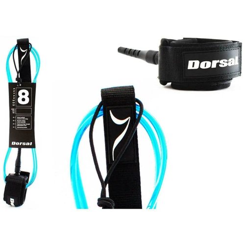 DORSAL Surf Leash for Surfboard Longboard SUP Leg Rope 8' Blue