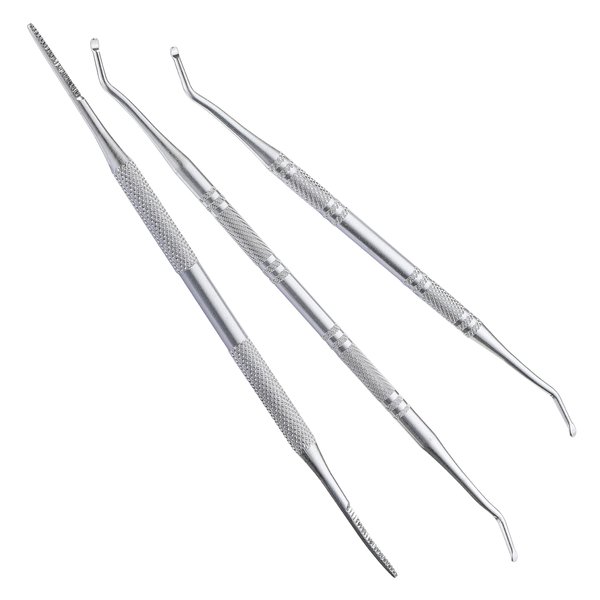 3PCS Ingrown Toenail Removal Kit, COKUMA Stainless Steel Toenail File and Lifters, Professional Pedicure Nail Cleaner tools for Safe Ingrown Toenail Treatment (Silver)