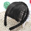 FERCAISH Front Hair Bangs Wigs Headband, Front Hair Bangs Fringe Hair Extensions Synthetic Wigs Headband for Women Girls (Black)