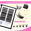90Pcs 8-18mm Available Grafted Thickness 0.07mm Wide Stem Individual False Eyelashes Dramatic Look Cluster Volume Eye Lashes Extensions (12mm)