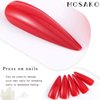 Mosako Stiletto Press on Nails Extra Long Fake Nail Red False Nails Tips Glossy Full Cover Acrylic Nails Faux Fingernails Manicure Designed Stick on Nails for Women and Girls 24Pcs