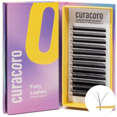 Curacoro Fairy Volume Lash Extensions 3D - 0.07mm Thickness | C CC D Curl | 8-15mm Length Mixed Tray | Premium Matte Black Individual Eyelashes Tray, Professional Supplies Use (D, 11mm)