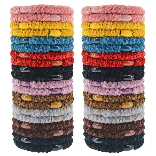40 Pieces Women Hair Ties for Thick Hair Girls Hair Elastics Bands Ponytail Holder Hair Accessories