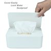 Diaper Wipes Dispenser, Baby Wipes Case, Baby Wipe Holder Keeps Diaper Wipes Fresh, Wipe Container with Non-Slip Feet (White)