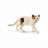 Schleich Farm World, Realistic Cat Animal Toys for Kids, American Shorthair Cat Toy, Brown and White, Ages 3+