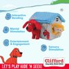 Clifford® Cozy House Puzzle Toys for Dogs | Hide and Seek Mentally Stimulating Toys for Dogs | 7.9" Plush Dog Toy, Extra Characters, Squeakers, Crazy Crinkle Fun