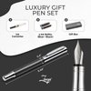 ZenZoi Elite Carbon Fiber Fountain Pen – Elegant Writing Experience with Schmidt Fine Point Nib. Luxury Pen Gift Set, Converter, 2 Ink Refills. Premium, Executive Pen for Men or Women.