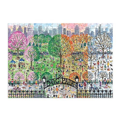 Galison Michael Storrings Dog Park in Four Seasons 1000 Piece Puzzle from Galison - Beautiful 1000 Piece Puzzle for Adults, Challenging and Fun, Thick and Sturdy Pieces, Great Gift Idea