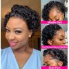 Short Curly Human Hair Wigs Pixie Cut Bob Glueless Wigs Front for Black Women with Baby Hair, 13x1 Lace 180% Density Pre Plucked HD