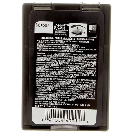 Myb Eye Shdw 10q Moch Mtn Size .17oz Maybelline Expert Wear Eye Shadow Quad Mocha Motion 10q 0.17 Ounce