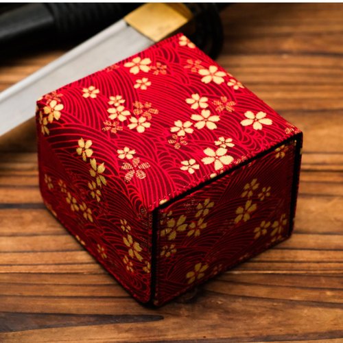 KakapopoTCG The Geisha Deckimono: a Kimono patterned Deck Box for MTG Magic FaB EDH Commander YGO DND Spell Cards FaB PTCG TCG (Blood Blossoms)