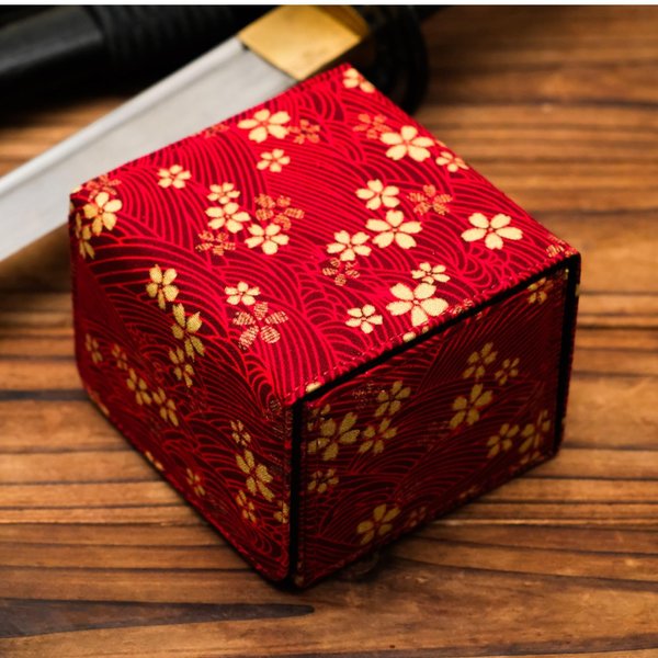 KakapopoTCG The Geisha Deckimono: a Kimono patterned Deck Box for MTG Magic FaB EDH Commander YGO DND Spell Cards FaB PTCG TCG (Blood Blossoms)