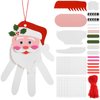 Glimin 24 Sets Christmas Santa Craft Kit DIY Christmas Crafts Make Your Own Handprint Santa Ornaments for Kids Xmas Decoration Fun Home Activities
