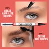 Vevivia Eyebrow Pen & Eyebrow Gel - Eyebrow Pencil Magical 2-in-1 Dual-Ended Brow Pencil with Micro-4 Tip Applicator and Brow Gel Clear, Eyebrow Makeup for Fuller Eyebrows, Stay on All Day, Brown