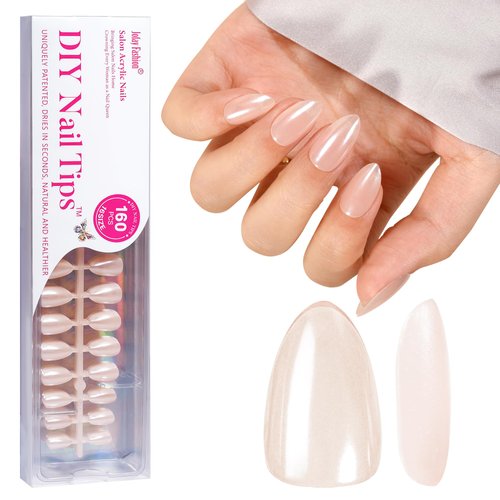 Jofay Fashion Press On Nails - Short Almond Nails, 160Pcs Acrylic Nails, Fake Nail Tips for DIY N...