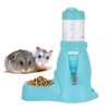Guardians Hamster Water Bottle,Little Pet Automatic Drinking Bottle with Food Container Base Hut Hanging Water Feeding Bottles Auto Dispenser for Small Animals(80ml,Blue)