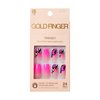 GoldFinger Trendy False Nails Kit, Long Square Design Nail, Playful Classic Vibrant Pink Abstract Print, Ready to Wear Gel & Manicure Stick included, Long-Lasting Convenient & Easy to Apply