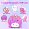 MIAOHAHA Happy Birthday Plush Pillow Toy,Soft Plush Cat Toy Plushies Gift for Kids and Girls(Purple Cat,25cm/9.8in)