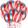 12 Pcs 22 Inch Big Carnival Decorations Carnival Theme Party Decorations Aluminum Circus Decorations 360 Degree 4D Carnival Balloons Halloween Carnival Birthday Party Supplies (Red White, Red Blue)