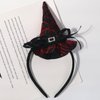 WRBAJIS Halloween Witch Hat Headband Spider Web Hair Bands Witches Hat Hair Accessories for Women Halloween Party Supplies Red