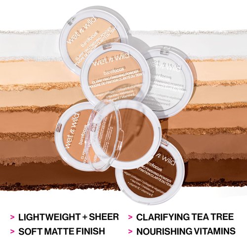 wet n wild Bare Focus Clarifying Finishing Powder | Matte | Pressed Setting Powder Medium-Tan