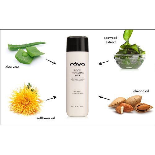 Raya Body Hydrating Milk 8 oz (S-102) | Hydrating, Moisturizing, and Restorative Body Lotion | Rich in Natural Oils, Butters, and Vitamins | Calms and Softens