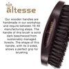 Altesse 1319P Military Brush Boar Bristle Hair Brush for Men Beard and Mustache Beard Dark Beechwood Hard Military Brush for Men with 9 Rows of 100% Firm Natural Bristle Hair Brush Handmade In France