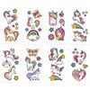 Tatodays 16 x Unicorn temporary tattoos sheets for girls age 7-8 unicorns hearts rainbows stars fake transfer stick on tumblers