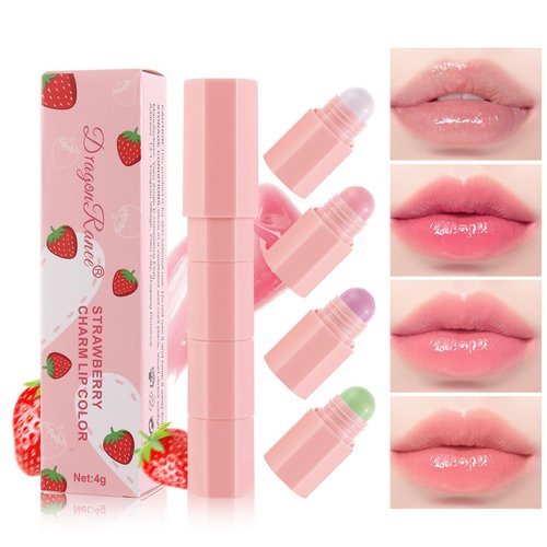 KYTVPL 4-segment Cosmetics Color Changing Lipstick,Hydrating Longlasting Lip Stain,Warm Change Moisturizing Lip Stain,PH Lip Balm Kit,Nourishing Lip Glow Lipstick,Non-Sticky And Long-Lasting