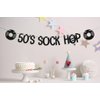 50's Sock Hop Banner, 1950's Theme Birthday Decorations, 50s Retro Rock N Roll, Classic Disco Music Rock Star Baby Shower Party Supplies Black