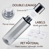 ZEJIA 200ML/6.8OZ Travel Size Toiletries, 3 Pack Plastic Travel Bottles, Double Leak Proof Travel Size Containers for Shampoo, Lotion, Body Wash, Refillable Empty Travel Bottles with 6pcs Labels