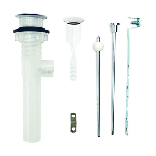 PF WaterWorks PF0324-CH-TR ClogFREE Patented Pop-Up Drain for Bathroom Sink/Lavatory with Never Clog Magnetic Stopper, Transparent Body with Overflow, Tailpiece Dia 1.25 in, Chrome